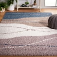 thumbnail image 1 of SAFAVIEH Calico Louella Abstract Polyester Shag Area Rug, Taupe/Blue, 5'3" x 7'6", 1 of 8