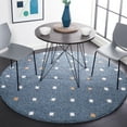 thumbnail image 1 of SAFAVIEH Calico Mattie Dot-Print Polyester Shag Area Rug, Blue/Ivory, 5'3" x 5'3" Round, 1 of 11