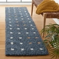 thumbnail image 1 of SAFAVIEH Calico Mattie Dot-Print Polyester Shag Runner Rug, Blue/Ivory, 2'2" x 8', 1 of 8