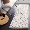 thumbnail image 1 of SAFAVIEH Calico Mattie Dot-Print Polyester Shag Runner Rug, Ivory/Taupe, 2'2" x 8', 1 of 8