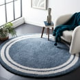 thumbnail image 1 of SAFAVIEH Calico Stojan Geometric Polyester Shag Area Rug, Blue/Ivory, 6'7" x 6'7" Round, 1 of 8
