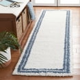 thumbnail image 1 of SAFAVIEH Calico Stojan Geometric Polyester Shag Runner Rug, Ivory/Blue, 2'2" x 8', 1 of 8