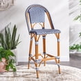 thumbnail image 1 of SAFAVIEH California Outdoor Patio Bar Stool, Navy/White, 1 of 12