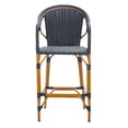 thumbnail image 1 of SAFAVIEH California Outdoor Patio Bar Stool w/ Arm, Navy, 1 of 11