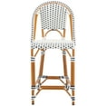 thumbnail image 1 of SAFAVIEH California Outdoor Patio Counter Stool, White/Navy, 1 of 11