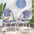 thumbnail image 1 of SAFAVIEH California Outdoor Patio Side Chair, Navy/White/White, Set of 2, 1 of 12