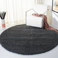 thumbnail image 1 of SAFAVIEH California Plush Solid Shag Area Rug, Dark Grey, 8' x 8' Round - Modern Design, Dark Grey, Non-Shedding & Easy Cleaning, Ultra Plush Thick Pile, Ideal for Living Room, Bedroom, 1 of 14