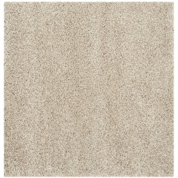 SAFAVIEH California Plush Solid Shag Area Rug, Beige, 10' x 10' Square