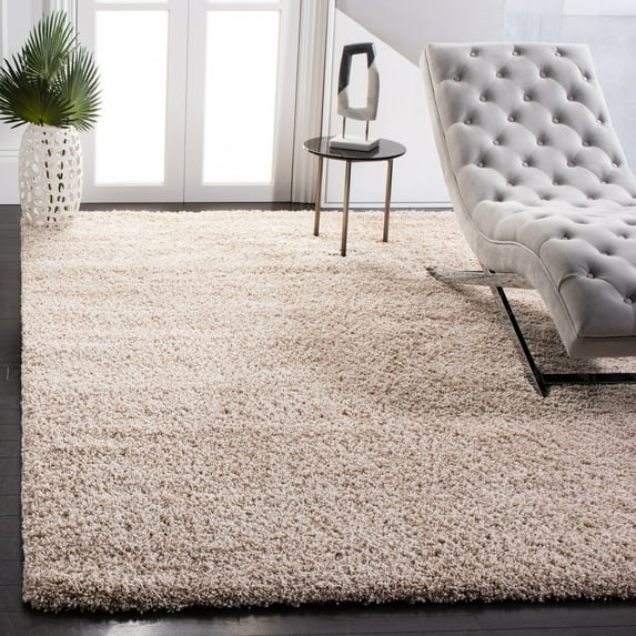 SAFAVIEH California Plush Solid Shag Area Rug, Beige, 6'7" x 9'6" - Modern Design, Beige, Non-Shedding & Easy Cleaning, Ultra Plush Thick Pile, Ideal for Living Room, Bedroom