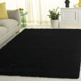 thumbnail image 1 of SAFAVIEH California Plush Solid Shag Area Rug, Black/Ivory, 5'3" x 5'3" Square - Modern Design, Black & Ivory, Non-Shedding & Easy Cleaning, Ultra Plush Thick Pile, Ideal for Living Room, Bedroom, 1 of 13