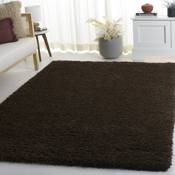 SAFAVIEH California Plush Solid Shag Area Rug, Brown, 3' x 5' - Modern Design, Brown, Non-Shedding & Easy Cleaning, Ultra Plush Thick Pile, Ideal for Living Room, Bedroom, Entryway, Bathroom