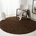 thumbnail image 1 of SAFAVIEH California Plush Solid Shag Area Rug, Brown, 6'7" x 6'7" Round - Modern Design, Brown, Non-Shedding & Easy Cleaning, Ultra Plush Thick Pile, Ideal for Living Room, Bedroom, 1 of 13