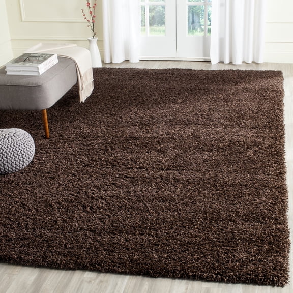 SAFAVIEH California Plush Solid Shag Area Rug, Brown, 8'6" x 8'6" Square - Large - Modern Design, Brown, Non-Shedding & Easy Cleaning, Ultra Plush Thick Pile, Ideal for Living Room, Bedroom