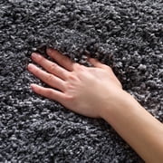SAFAVIEH California Plush Solid Shag Area Rug, Dark Grey, 3' x 3' Square - Modern Design, Dark Grey, Non-Shedding & Easy Cleaning, Ultra Plush Thick Pile, Ideal for Living Room, Bedroom