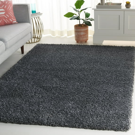 SAFAVIEH California Plush Solid Shag Area Rug, Dark Grey, 5'3" x 7'6" - Modern Design, Dark Grey, Non-Shedding & Easy Cleaning, Ultra Plush Thick Pile, Ideal for Living Room, Bedroom