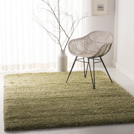 SAFAVIEH California Plush Solid Shag Area Rug, Green, 3' x 3' Square - Modern Design, Green, Non-Shedding & Easy Cleaning, Ultra Plush Thick Pile, Ideal for Living Room, Bedroom