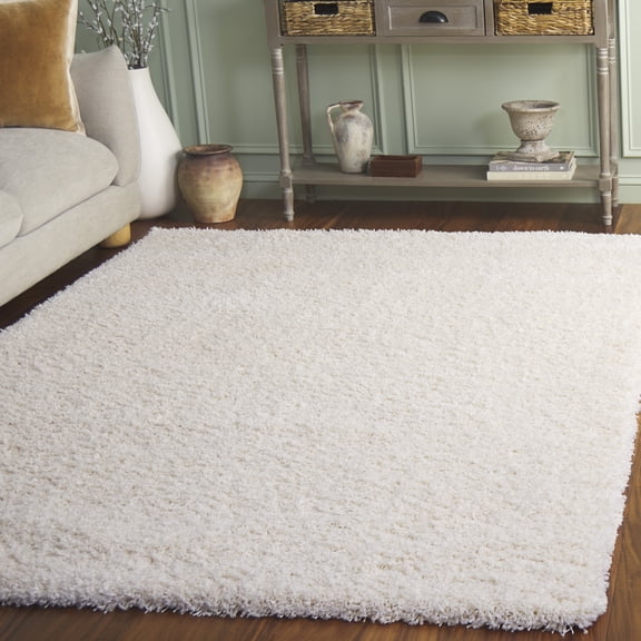 SAFAVIEH California Plush Solid Shag Area Rug, Ivory, 4' x 4' Square - Modern Design, Ivory, Non-Shedding & Easy Cleaning, Ultra Plush Thick Pile, Ideal for Living Room, Bedroom