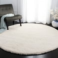 thumbnail image 1 of SAFAVIEH California Plush Solid Shag Area Rug, Ivory, 8'6" x 8'6" Round - Large - Modern Design, Ivory, Non-Shedding & Easy Cleaning, Ultra Plush Thick Pile, Ideal for Living Room, Bedroom, 1 of 15