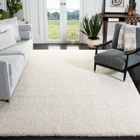 SAFAVIEH California Plush Solid Shag Area Rug, Ivory, 9'6" x 13' - Large - Modern Design, Ivory, Non-Shedding & Easy Cleaning, Ultra Plush Thick Pile, Ideal for Living Room, Bedroom