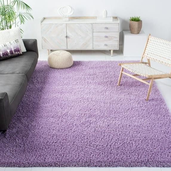 SAFAVIEH California Plush Solid Shag Area Rug, Lilac, 6'7" x 9'6" - Modern Design, Lilac, Non-Shedding & Easy Cleaning, Ultra Plush Thick Pile, Ideal for Living Room, Bedroom