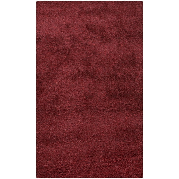 SAFAVIEH California Plush Solid Shag Area Rug, Maroon, 4' x 6'