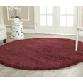 thumbnail image 1 of SAFAVIEH California Plush Solid Shag Area Rug, Maroon, 6'7" x 6'7" Round - Modern Design, Maroon, Non-Shedding & Easy Cleaning, Ultra Plush Thick Pile, Ideal for Living Room, Bedroom, 1 of 11