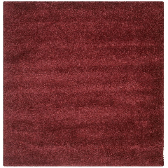 SAFAVIEH California Plush Solid Shag Area Rug, Maroon, 6'7" x 6'7" Square
