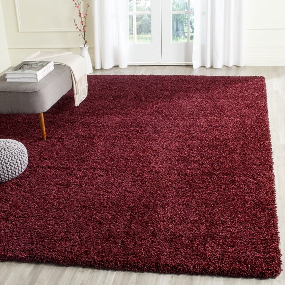 SAFAVIEH California Plush Solid Shag Area Rug, Maroon, 8'6" x 12' - Large - Modern Design, Maroon, Non-Shedding & Easy Cleaning, Ultra Plush Thick Pile, Ideal for Living Room, Bedroom