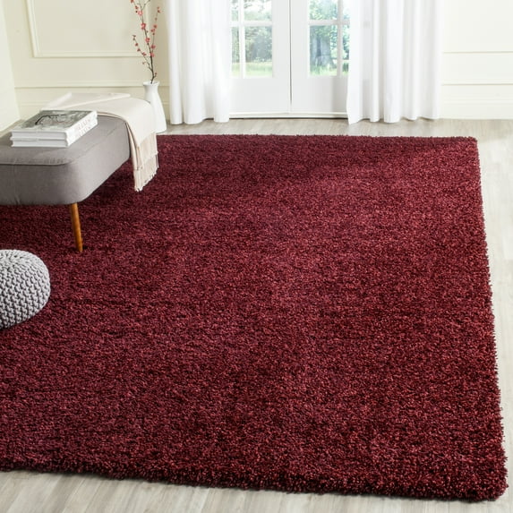 SAFAVIEH California Plush Solid Shag Area Rug, Maroon, 8' x 10' - Large - Modern Design, Maroon, Non-Shedding & Easy Cleaning, Ultra Plush Thick Pile, Ideal for Living Room, Bedroom