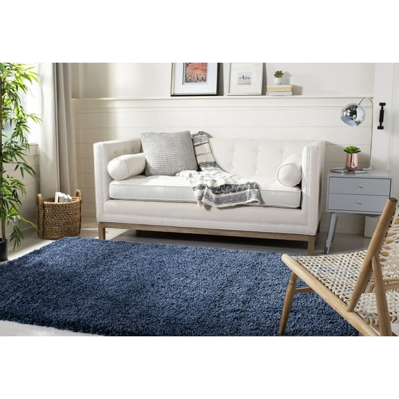 SAFAVIEH California Plush Solid Shag Area Rug, Navy, 4' x 6' - Modern Design, Navy, Non-Shedding & Easy Cleaning, Ultra Plush Thick Pile, Ideal for Living Room, Bedroom, Entryway