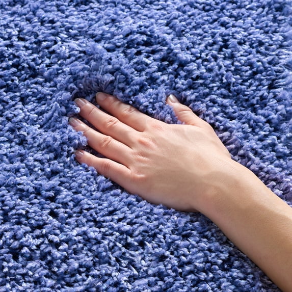 SAFAVIEH California Plush Solid Shag Area Rug, Periwinkle, 4' x 4' Square - Modern Design, Periwinkle, Non-Shedding & Easy Cleaning, Ultra Plush Thick Pile, Ideal for Living Room, Bedroom