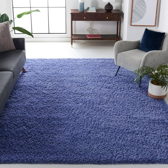 SAFAVIEH California Plush Solid Shag Area Rug, Periwinkle, 6'7" x 9'6" - Modern Design, Periwinkle, Non-Shedding & Easy Cleaning, Ultra Plush Thick Pile, Ideal for Living Room, Bedroom