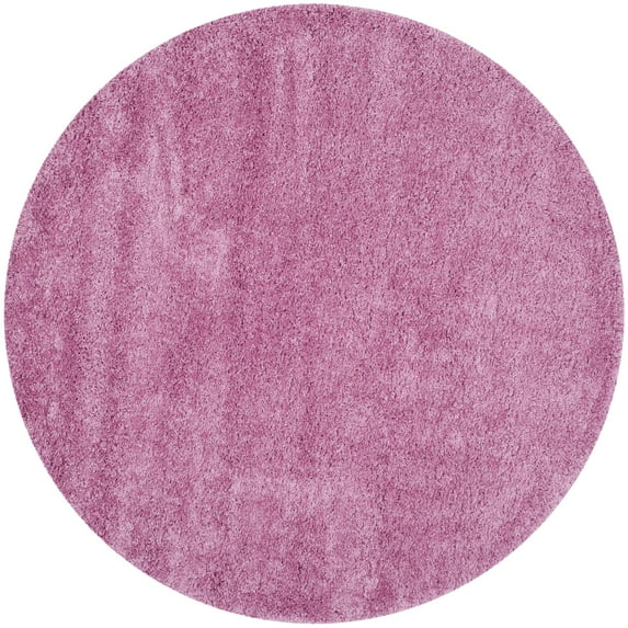 SAFAVIEH California Plush Solid Shag Area Rug, Pink, 4' x 4' Round