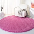 thumbnail image 1 of SAFAVIEH California Plush Solid Shag Area Rug, Pink, 4' x 4' Round - Modern Design, Pink, Non-Shedding & Easy Cleaning, Ultra Plush Thick Pile, Ideal for Living Room, Bedroom, 1 of 11