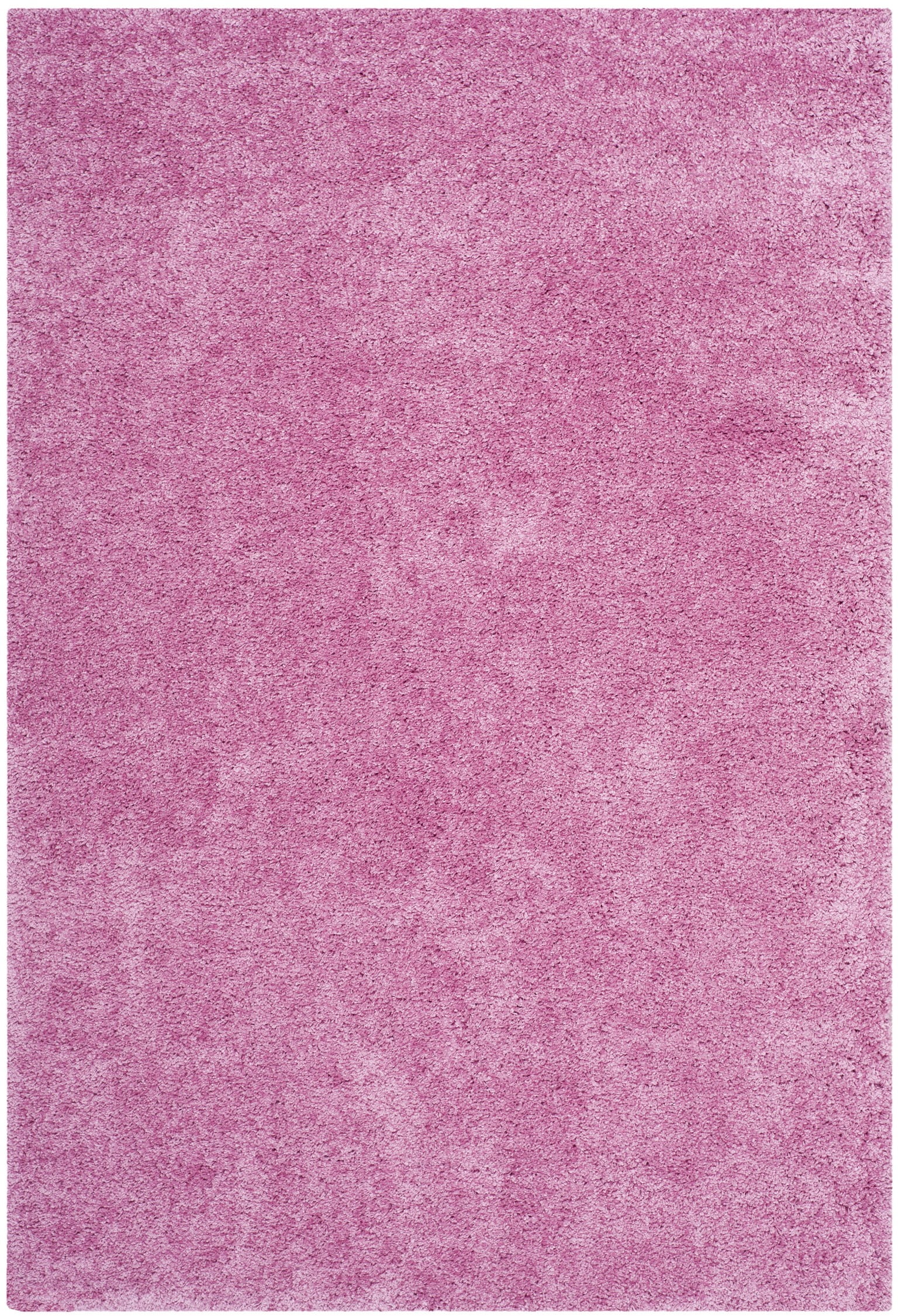 Pink Hand-Knotted Synthetic Shag Area Rug