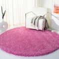 thumbnail image 1 of SAFAVIEH California Plush Solid Shag Area Rug, Pink, 6'7" x 6'7" Round - Modern Design, Pink, Non-Shedding & Easy Cleaning, Ultra Plush Thick Pile, Ideal for Living Room, Bedroom, 1 of 12