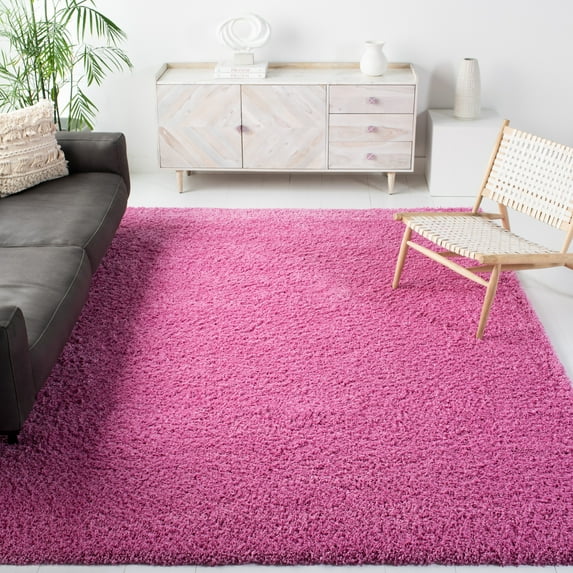 SAFAVIEH California Plush Solid Shag Area Rug, Pink, 8' x 10' - Large - Modern Design, Pink, Non-Shedding & Easy Cleaning, Ultra Plush Thick Pile, Ideal for Living Room, Bedroom