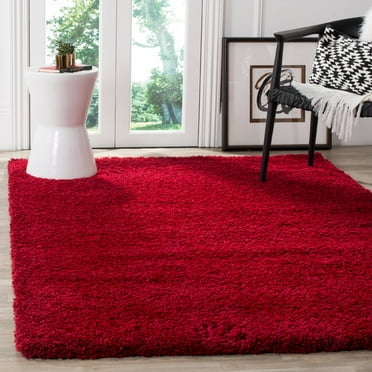 SAFAVIEH California Solid Plush Shag Area Rug, Red, 11' x 15'