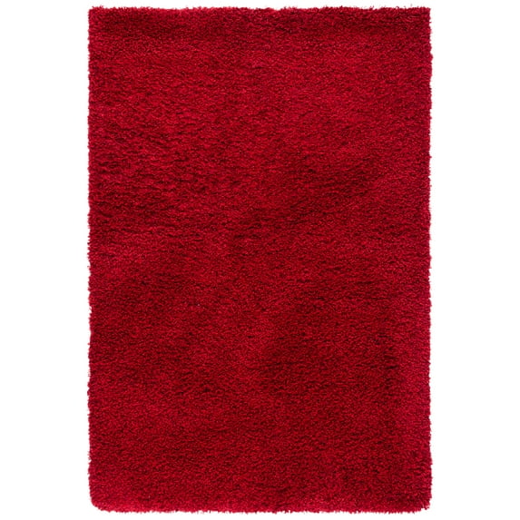 SAFAVIEH California Plush Solid Shag Area Rug, Red, 4' x 6'
