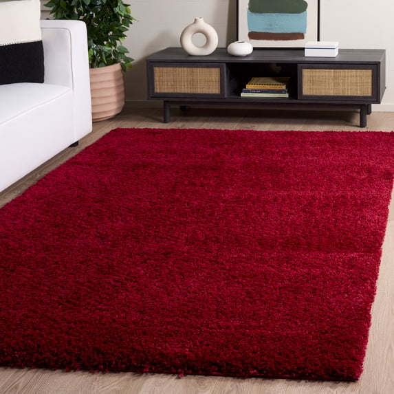 SAFAVIEH California Plush Solid Shag Area Rug, Red, 9'6" x 13' - Large - Modern Design, Red, Non-Shedding & Easy Cleaning, Ultra Plush Thick Pile, Ideal for Living Room, Bedroom