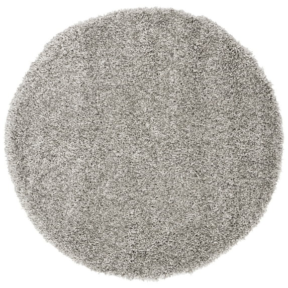 SAFAVIEH California Plush Solid Shag Area Rug, Silver, 3' x 3' Round