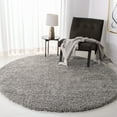 thumbnail image 1 of SAFAVIEH California Plush Solid Shag Area Rug, Silver, 3' x 3' Round - Modern Design, Silver, Non-Shedding & Easy Cleaning, Ultra Plush Thick Pile, Ideal for Living Room, Bedroom, 1 of 13
