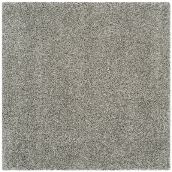 SAFAVIEH California Plush Solid Shag Area Rug, Silver, 4' x 4' Square