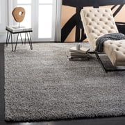 SAFAVIEH California Plush Solid Shag Area Rug, Silver, 6'7" x 6'7" Square - Modern Design, Silver, Non-Shedding & Easy Cleaning, Ultra Plush Thick Pile, Ideal for Living Room, Bedroom