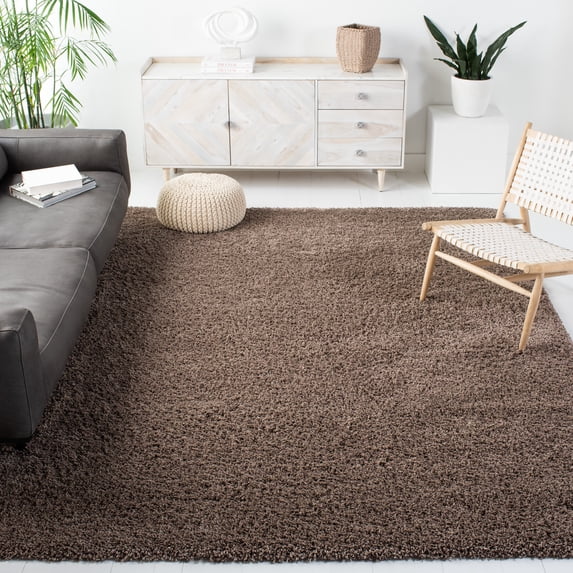 SAFAVIEH California Plush Solid Shag Area Rug, Taupe, 8'6" x 8'6" Square - Large - Modern Design, Taupe, Non-Shedding & Easy Cleaning, Ultra Plush Thick Pile, Ideal for Living Room, Bedroom