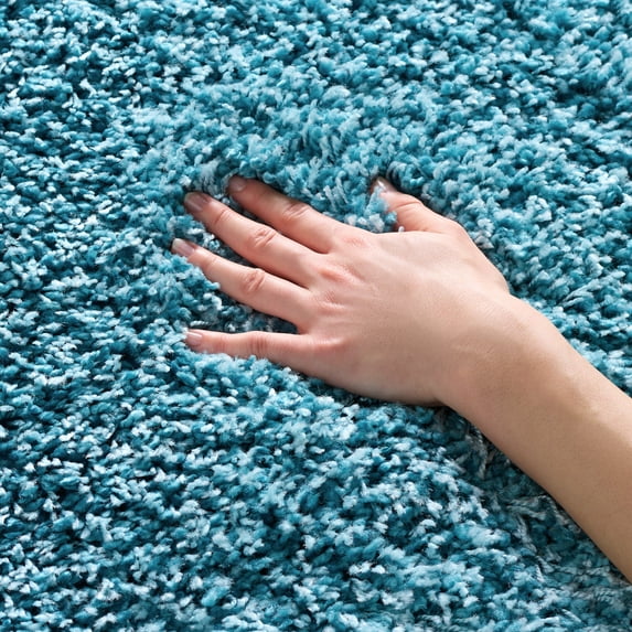 SAFAVIEH California Plush Solid Shag Area Rug, Turquoise, 3' x 5' - Modern Design, Turquoise, Non-Shedding & Easy Cleaning, Ultra Plush Thick Pile, Ideal for Living Room, Bedroom, Entryway