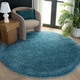 thumbnail image 1 of SAFAVIEH California Plush Solid Shag Area Rug, Turquoise, 6'7" x 6'7" Round - Modern Design, Turquoise, Non-Shedding & Easy Cleaning, Ultra Plush Thick Pile, Ideal for Living Room, Bedroom, 1 of 13
