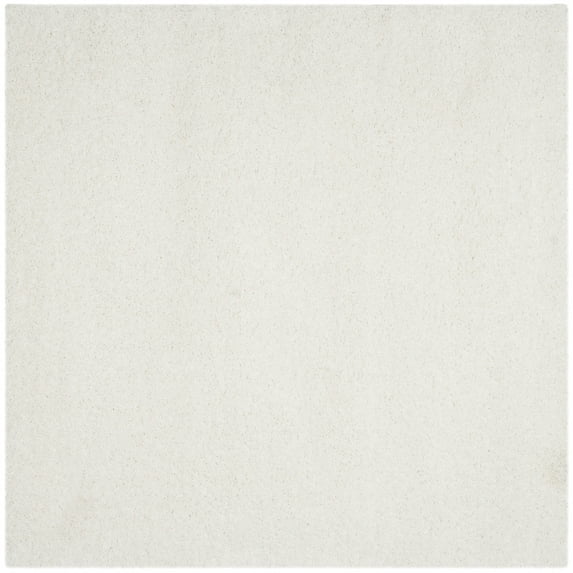 SAFAVIEH California Plush Solid Shag Area Rug, White, 10' x 10' Square
