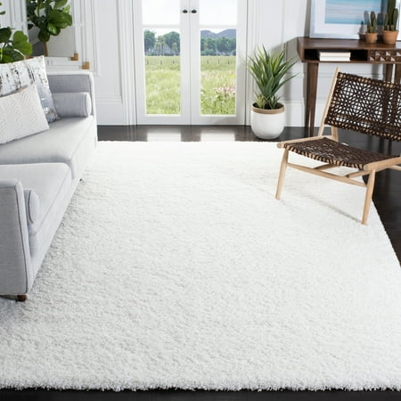 SAFAVIEH California Plush Solid Shag Area Rug, White, 11' x 15' - X-Large - Modern Design, White, Non-Shedding & Easy Cleaning, Ultra Plush Thick Pile, Ideal for Living Room, Bedroom