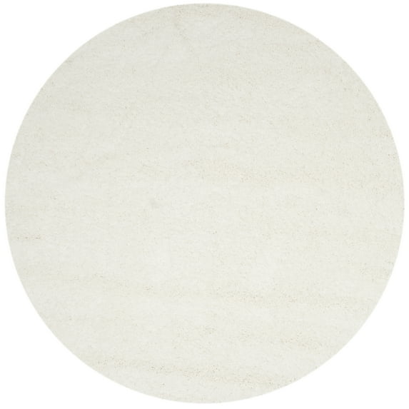 SAFAVIEH California Plush Solid Shag Area Rug, White, 8'6" x 8'6" Round